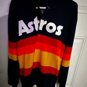 Mitchell & Ness Astros Rainbow Cardigan